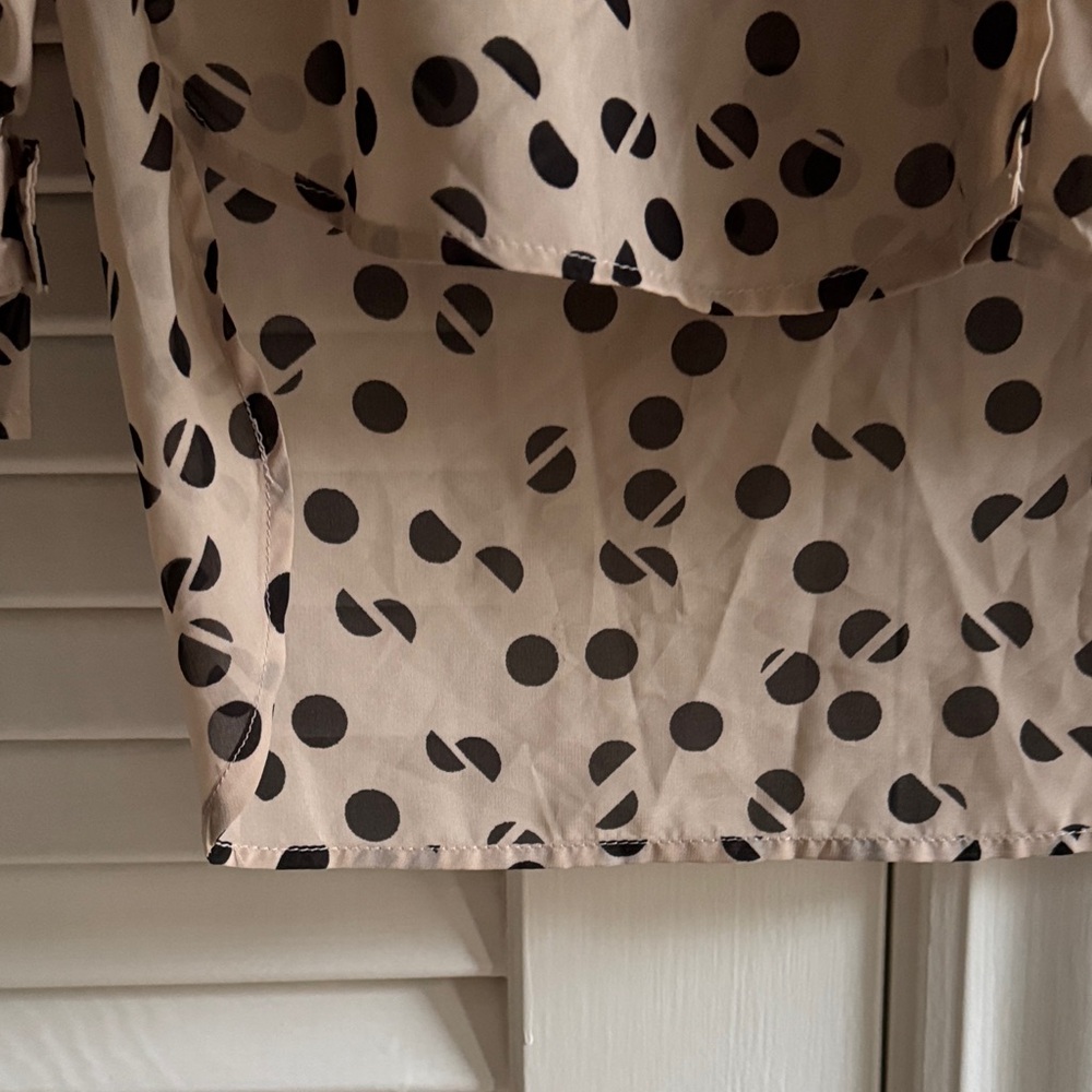 BCBGeneration Beige Polka Dot Button-Down Shirt w… - image 10